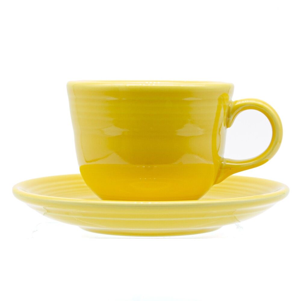 Homer Laughlin Fiesta Daffodil? Sunflower?  Cup & Saucer 11182905 Mint Condition